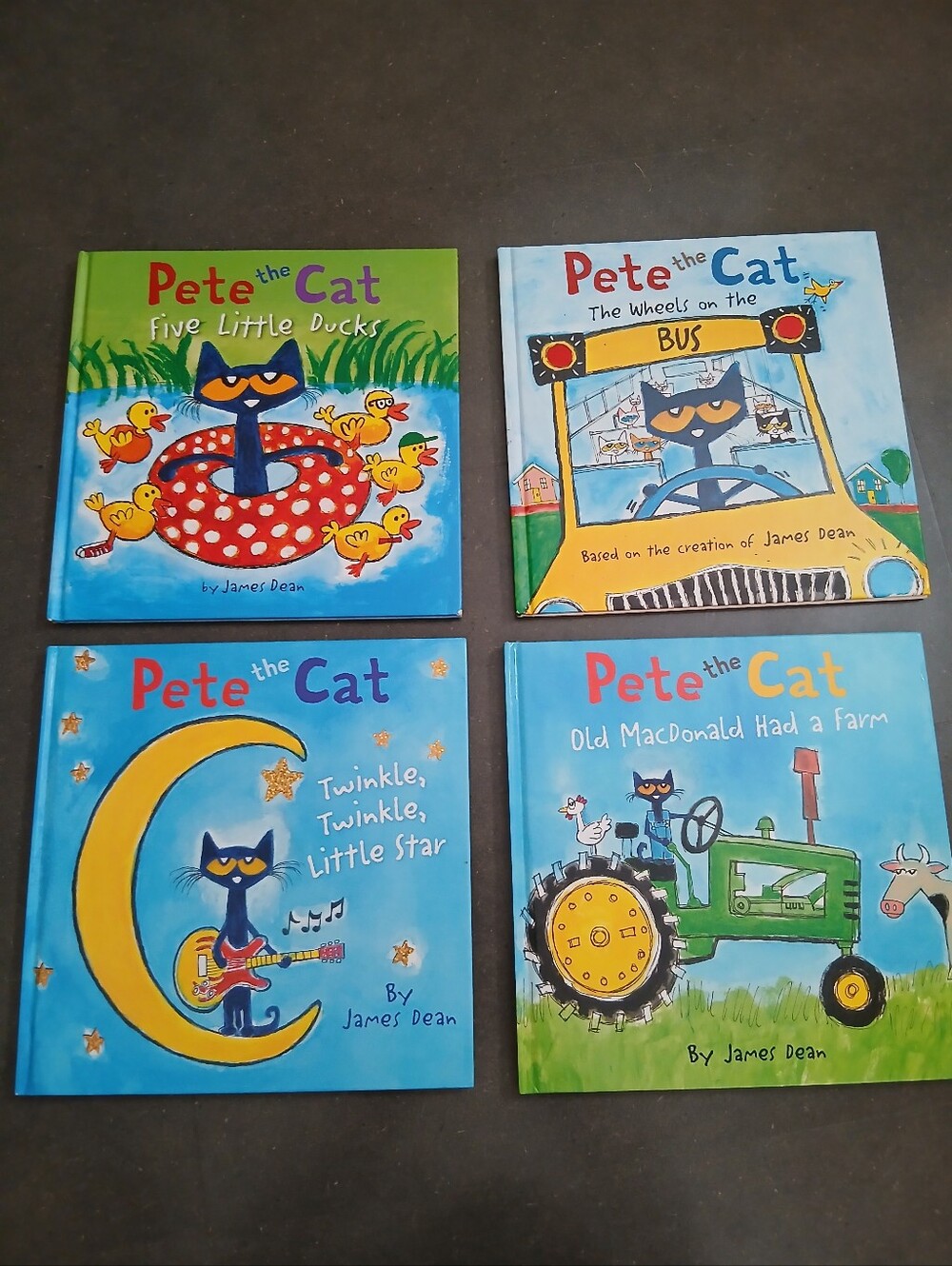 4 Pete The Cat Books Hard Cover Kids Girls Boys